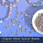 stino 270Pcs Silver Metal Spacer Beads for Jewelry Making, Bracelet Earrings Necklace Findings & Supplies 512 (Flat Disc (270PCs)) - color: Flat Disc (270PCs)