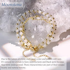 Farfume Crystal Bracelet Beaded Bracelets 4mm Natural Stone Beads Gemstone Handmade Jewelry Valentine's Day Gifts - color: Moonstone-Intuition & Balance