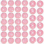 40 Pcs 20 mm Rhinestone Beads Bulk Crystal Round Disco Ball Chunky Bubblegum Beads for Pens Bracelets Charms Craft European Style Jewelry Making Supplies Christmas(Pink) - color: Pink