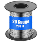 Therwen 200ft 20 Gauge Stainless Steel Wire for Gardening, Electroculture, Bonsai, Jewelry Making Beading DIY Craft Pure Bare Stainless Steel Wire Spool - size: 20 Gauge, 200ft