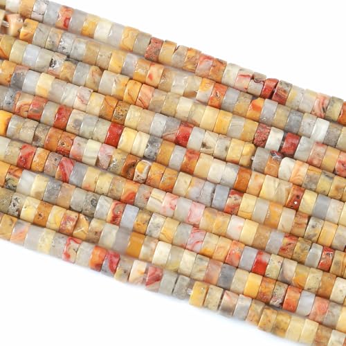2x4MM 150PCS Crazy Lace Agate Tube Cylinder Rondelle Abacus Disk Spacer Loose Beads for Jewelry Making - color: Crazy Lace Agate, size: 2x4mm cylindrical