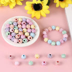 100pcs Volleyball Beads with 5.5 Yard Elastic Rope,Acrylic Sports Beads DIY Spacer for Necklace Bracelet Keychains Handmade Jewelry Making Accessories Craft Supplies,12mm(Rainbow Volleyball) - color: Rainbow Volleyball