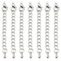50 Pieces Silver Chain Extension, 2 Inch Stainless Steel Necklace Bracelet Extender, Pendant Anklet Extenders for Women, Jewelry Making With Durable Lobster Claw