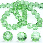 Dowarm 200 Pieces 4mm Round Crystal Glass Beads for Jewelry Making Crafts Wine Charms Wind Chimes Suncatchers, Faceted Rondelle Loose Spacer Beads, Light Green - color: 06-Light Green, size: 4MM