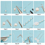 SUNNYCLUE 1 Box DIY 10 Pairs Natural White Sea Shell Drop Dangle Earrings Making Starter Kit Round Seashell Charm Pendants Earring Hook for Art Craft Projects Silver, Instruction - color: Ocean Earrings 2