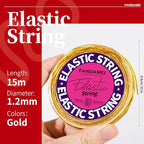 FANDAMEI 1.2mm Metallic Elastic String, Gold Stretch Cord for Craft Gift Jewelry Making, Elastic Cords Ribbon for Hair Braids, Elastic String for Bracelets, Beading Cord Stretchy Christmas Crafts DIY - style: A-Gold