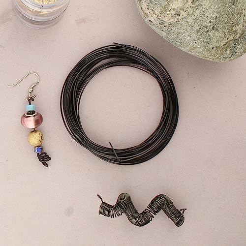 The Beadsmith Half-Round Craft Wire – Soft Temper Jewelry Wire, Black Color, 21 Gauge, 7 Yards - color: Black, size: 21 Gauge