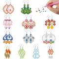 BEUNITONE 12 Pairs Flower Diamond Painting Earrings Fashion DIY Earring Making Kit Diamond Art Earrings Jewelry Making Kit for Adults Women Craft Ornaments DIY Decor - style: Mixed Element-2