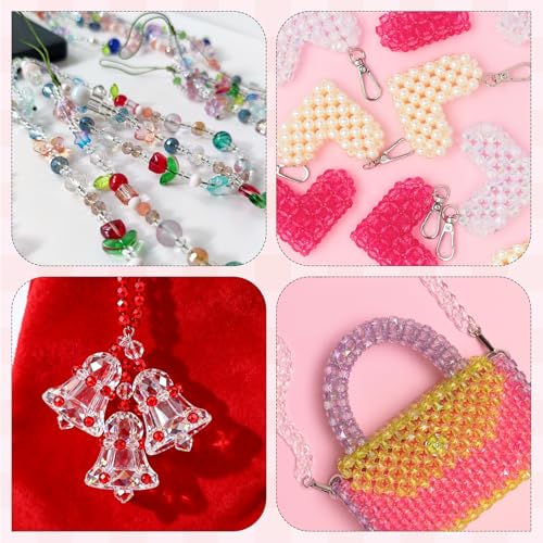 MECCANIXITY 400pcs Czech Faceted Bicone Beads 8mm Glass Spacer Bead Bulk for Jewelry Making & DIY Craft, Pink - color: Pink