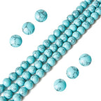 35pcs 10mm Blue Turquoise Beads Natural Gemstone Beads Round Loose Beads for Jewelry Making - color: Blue Turquoise, size: 10mm