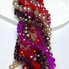 390pcs Glass Beads for Bracelets Making, 8mm Red Series Faceted Crystal Loose Bulk Beads for Earring Necklace Jewelry Crafts DIY Suncatchers - color: Red