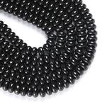 76pcs 5x8mm Natural Stone Black Agate Rondelle Spacer Loose Beads Abacus Disk Stone Round Loose Gemstone Beads for Jewelry Making DIY Bracelet Necklace - color: Black agate Stone, size: 5x8mm Abacus Disk