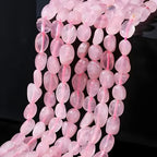 HAAMIIQII Natural Rose Quartz Crystal Pebble Stone 5-8mm Small Irregular Freeform Tumbled Loose Gemstone Beads for Jewelry Making Strand 15 Inch (45-50pcs) - color: Rose Quartz