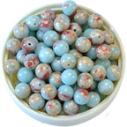 100pcs Natural Stone Beads 8mm Blue Imperial Jasper Round Genuine Real Stone Beading Loose Gemstone Hole Size 1mm DIY Charm Smooth Beads for Bracelets Necklaces Earrings Jewelry Making Crafts - color: Blue Imperial Jasper