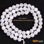 Gem-Inside 6MM Natural Blue Rainbow Moonstone AAA Grade Genuine Gemstone Beads for Jewelry Making 15" - color: Aaa White Moonstone, size: 6mm