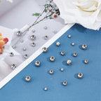 PH PandaHall 30pcs Stainless Steel Stopper Rondelle Spacer Beads with Rubber Inside, Fit Adjustable Slider Chain, Jeweley Bracelet Necklace Making
