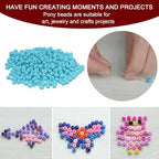 HARFINGTON 2000Pcs Small Glass Beads 6/0 4mm Loose Tiny Round Small Beads for Bracelet Earring Rings Jewelry Making, Light Blue - color: Light Blue