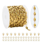 KYUNHOO 13 Feet Solid Square Links Craft Jewelry Bulk Gold Plated Necklace Chain Spool Stainless Steel Jewelry Making Chains with Lobster Clasps and Jump Rings - color: Square Gold
