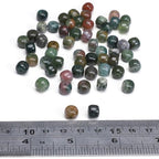 BEADIA Natural Indian Agate Flat Cut Round Drum Stone 8mmx7mm Loose Semi Gemstone Beads for Jewelry Making 38cm - color: Indian Agate