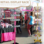 Retail Display Stand 5 Tier Metal Spinning Display Rack with Wheels Keychain Jewelry Stocking Hat Display Stand with Hooks for Malls, Showroom, Retail Store (Gold) - color: Gold