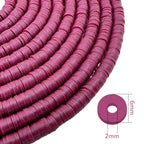 10 Strands Clay Bead, Heishi Beads for Bracelet Stack, Earth Tone Clay Beads for Adults, Flat Beads Kit for Friendship Bracelets, Neutral Beads Bracelet Making Kit(Maroon) - color: Maroon