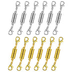 12 Pack Magnetic Necklace Clasps and Closures. Necklace Jewelry Extender with Strong Magnet. Magnetic Necklace Clasp for Jewelry Necklace Bracelet Making. Gold and Silver Plating (Regular) - color: Regular