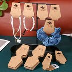 200PCS Bracelet Display Cards Necklace Holder Cards Self Adhesive Jewelry Packaging Selling Card for Small Business (Brown, 1.8x4.7 inches) - color: Brown, size: 1.8x4.7 inches