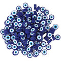 100pcs Evil Eye Polymer Clay 10mm Spacer Beads for Women Jewelry Making DIY Bracelet Necklace Hair Clip Accessories (Blue Evil Eye) - color: Blue Evil Eye