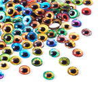 100Pcs/Set Flat Round Transparent Glass Cabochons with Pattern Eye Flatback Glass Dome Flatback Cab Beads for Photo Cameo Jewelry Making Necklace Ring DIY Crafts 8x3mm Eyes - color: 100pcs-8x3mm-Eyes