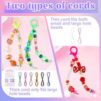 TOHONGADON 1501 Pcs DIY Bag Charm Kit, Colorful Keychain Making Kit,with Key Chain Hooks, Acrylic Balls Heart Star Flower Bow Letter Alphabet Beads, Gift Bags, Manual for Custom Keychains - color: 1501 Colorful Beads