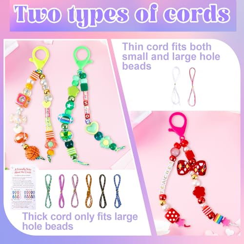 TOHONGADON 1501 Pcs DIY Bag Charm Kit, Colorful Keychain Making Kit,with Key Chain Hooks, Acrylic Balls Heart Star Flower Bow Letter Alphabet Beads, Gift Bags, Manual for Custom Keychains - color: 1501 Colorful Beads
