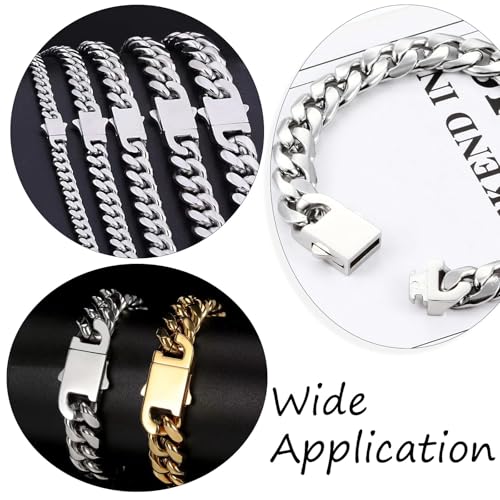 DanLingJewelry 3Pcs 3 Sizes Release Stainless Steel Buckle Clasps Spring Cuban Link Clasps for Braided Chain Necklace Jewelry Making Supplies - color: 3pcs - cuban clasps