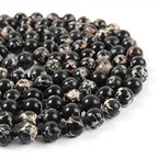 Bead Strand Versatile 60" Long Wrap Necklace - Handmade Knotted Multi Layer Sparkly Crystal, Semi Precious Natural Stone, Lava, Glass Faux Pearl - color: Natural Stone Bead - Imperial Jasper Black