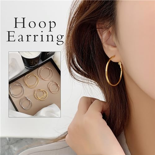 Hoop Earring Findings Stainless Steel Earrings Beading Round Earrings Hypoallergenic Open Beading Hoop for Jewelry Making DIY Crafts Art Creation (25/35mm) - color: 25/35mm