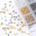 600 Pieces Brass Wire Guardian Wire Cable Protector U Shape Findings Guard Loops for Jewelry Making Earring Bracelet Necklace Crafts,6 Colors