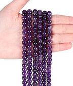LAIDANLA Amethyst 8mm Natural Stone Beads Round Loose Gemstone Stone Beads for DIY Bracelet Necklace Earrings Jewelry Making Polishing Genuine Real Beading Crystal 96PCS 2 Strand 32" - color: D-Amethyst, size: 8mm