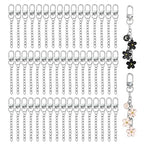NCIWAN 50 PCS Keychain Making Kit Swivel Snap Hook Lobster Claw Clasps and Extender Chain Silver Metal Keychain Clips with Key Ring Bulk for DIY Craft Supplies Jewelry Key Chain Bags Accessories Gift - color: Silver 50