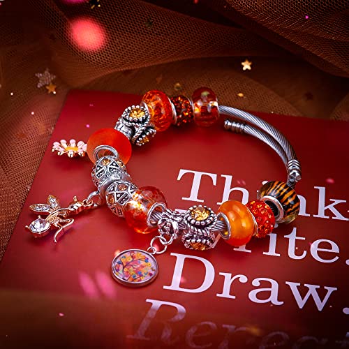 European Large Hole Beads Spacer Beads Charm Fairy Wands Beads Rhinestone Craft Beads for DIY Bracelet Jewelry Making (Sun) - color: Sun