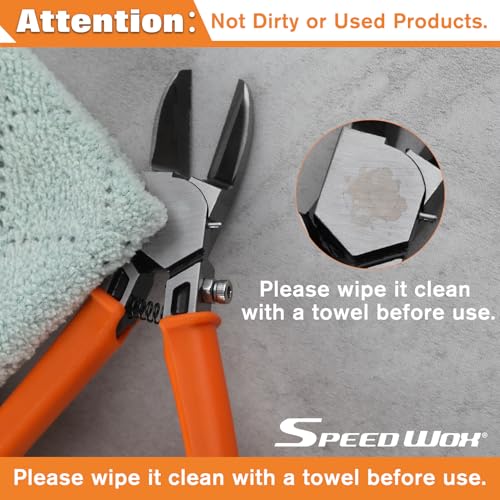 SPEEDWOX Wire Cutters 15 Angled Flush Cutters for Electronic Component Ultra-Sharp Diagonal Cutters Side Cutting Pliers Wire Snips for Jewelry Making Cutting Soft Wires, Electronics Zip Tes, Plastic - style: 15°angle