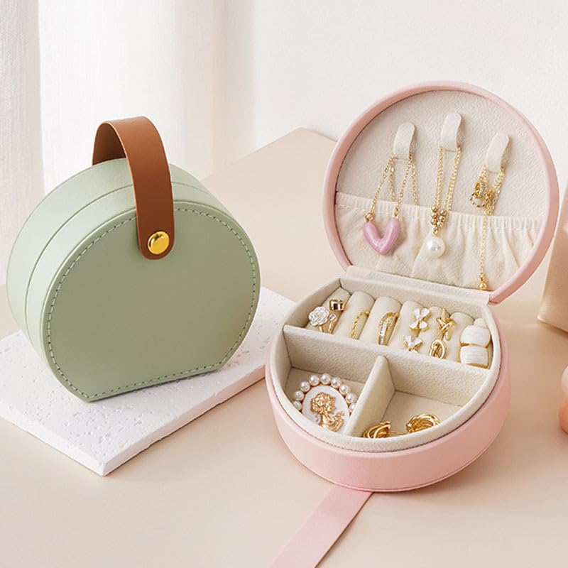 Personalized Travel Jewelry Case, Custom Leather Customized Jewelry Organizer Box w/Name & Birth Flower Month - Birthday Gifts for Women Mom Jewelry Travel Case - style: 03-Birthflower