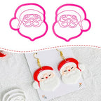 Xaekicr Christmas Santa Polymer Clay Cutters Set – Clay Earring Cutters for DIY Earrings – Cute Holiday Face Clay Molds – Polymer Clay Tools for Jewelry Making - color: F color