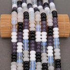 BONNY BOXX 1 Strand Natural 5 * 8mm Black White Shade Rondelle Beads, Natural Abacus Disk Stone Beads Loose Spacer Gemstone for DIY Bracelet Necklace Jewelry Making - color: Black White Shade, size: 5*8MM