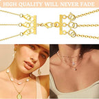 Dailyacc Lucky Necklace Layering Clasp 18K Gold and Silver Multi Strand Clasps for Stackable Necklaces - color: 2Pcs 3 Silver 3Gold
