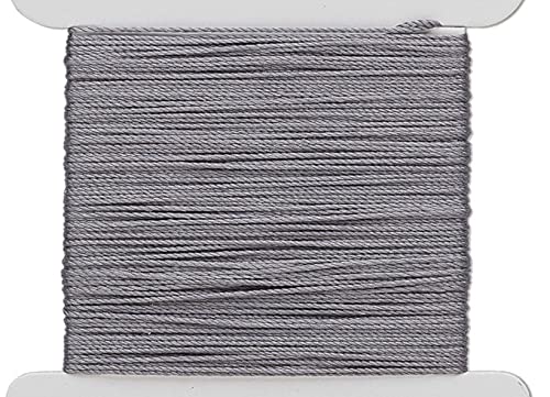 Purely Silk Simply Silk Beading Thread Cord Size F Dark Grey 0.014 Inch 0.35mm 20 Yards Card for Stringing Weaving Knotting Kumihimo