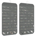 1 Pack Hanging Jewelry Organizer 80-Pocket Dual-sided Jewelry Storage for Earring Necklace Bracelet Ring Travel Holder, Gray - color: Gray