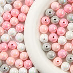 16mm Acrylic Beads 100pcs Chunk Bubblegum Bead Beads for Pens for Necklace Jewelry Bracelets DIY Crafts Making (graypink) - color: graypink