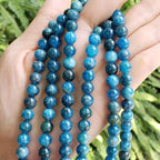 180pcs Adabele Natural Blue Apatite Healing Gemstone 4mm (0.16 inch) Small Round Beads Gem Stone Spacer for Craft Jewelry Making GF32-4 - color: Blue Apatite, size: 4mm (180pcs/2 strands)