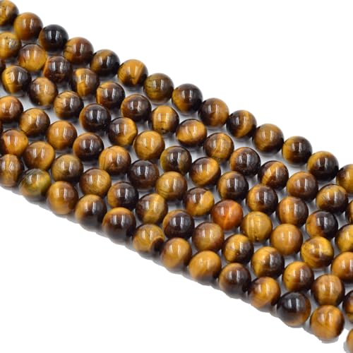 6mm Round Yellow Tiger Eye Beads Smooth Polished Tigerite Gemstone Beads for Bracelets Making (Yellow Tiger Eye, 6mm) - color: Yellow Tiger Eye, size: 6mm
