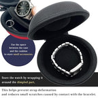 Watch Travel Case, Shock-Tested Single Watch Case for Wristwatches & Smart Watches, Red - color: Red