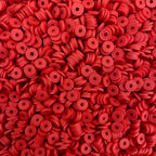 4100 Pcs Red Clay Beads Bracelet Making Kit, 6mm Polymer Spacer Flat Heishi Beads for Jewelry Necklace Earring Making - color: Red